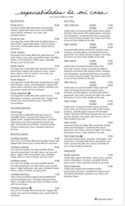 Mi Casa Mexican Restaurant - Kirksville Menu image 3